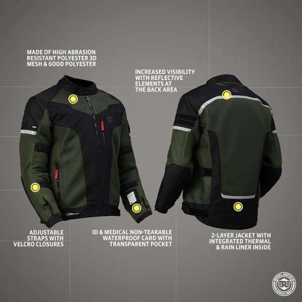 Royal Enfield Windfarer V2 Riding Jacket Green - Image 2
