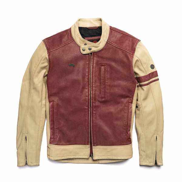 Royal Enfield Airborne Men's Jacket Ecru & Red - Image 4