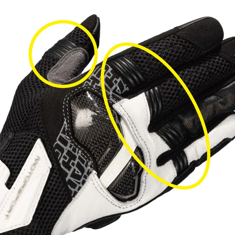 RS Taichi Armed Mesh Gloves - Black Fluo Yellow - Image 5
