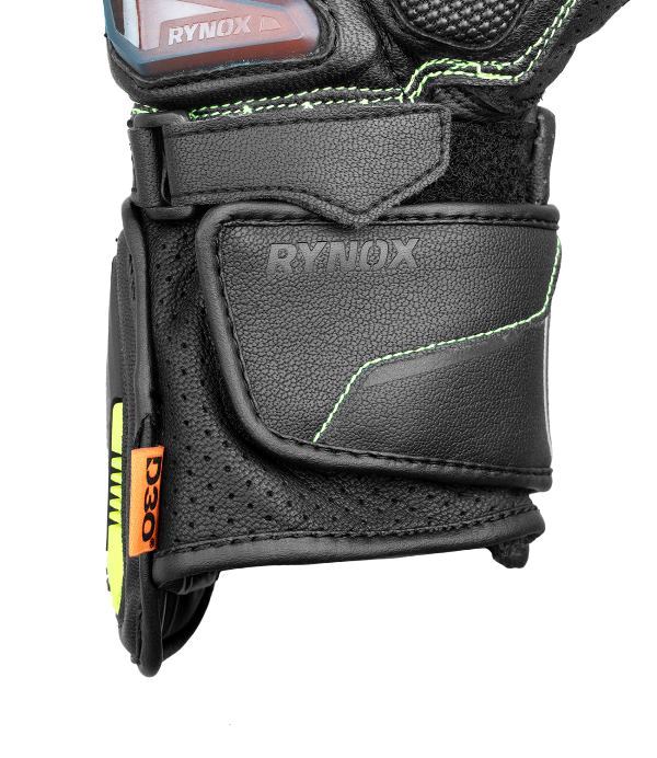 Rynox Advento Pro Gloves - Black Hi-Viz Green - Image 3
