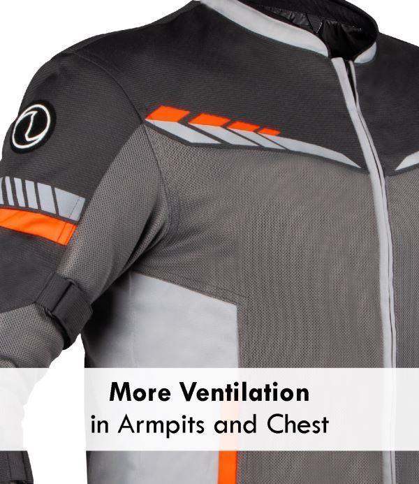 Rynox-Air Gt 4 Jacket CE-Certified Class A (Grey Hi-Viz Orange) - Image 6