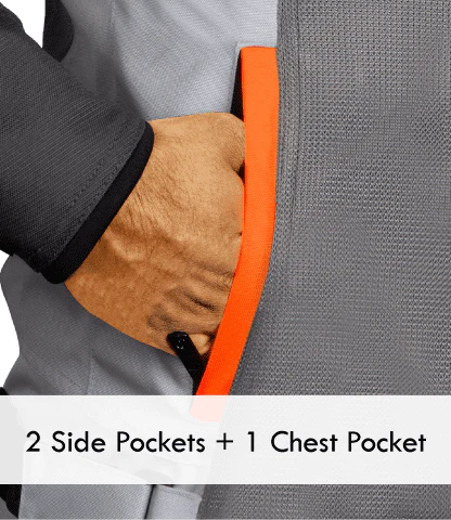 Rynox Air GT 4 Riding Jacket - Grey Hi Viz Orange - Image 7