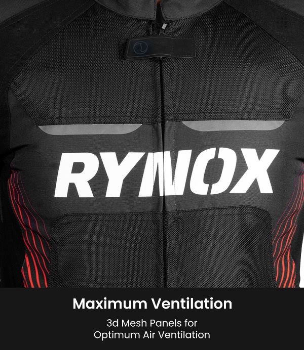 Rynox Apex Evo Jacket - CE Certified Class AA-Black Red - Image 10