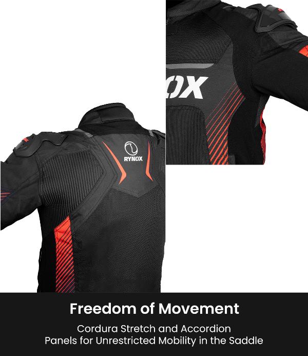 Rynox Apex Evo Jacket - CE Certified Class AA-Black Red - Image 7