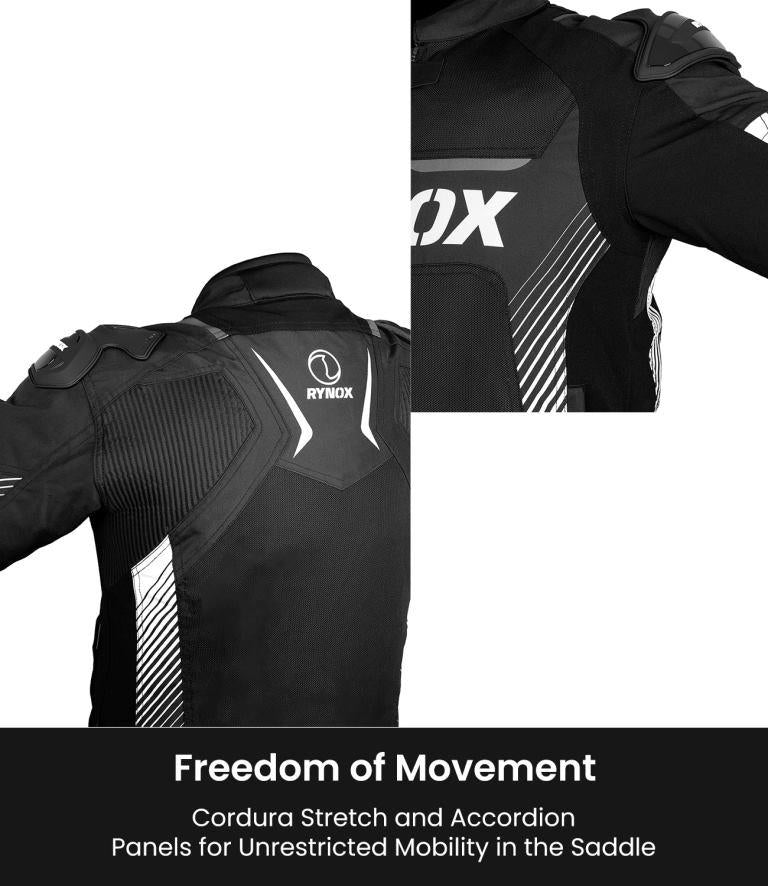 Rynox Apex Evo Jacket - CE Certified Class AA-Black White - Image 13