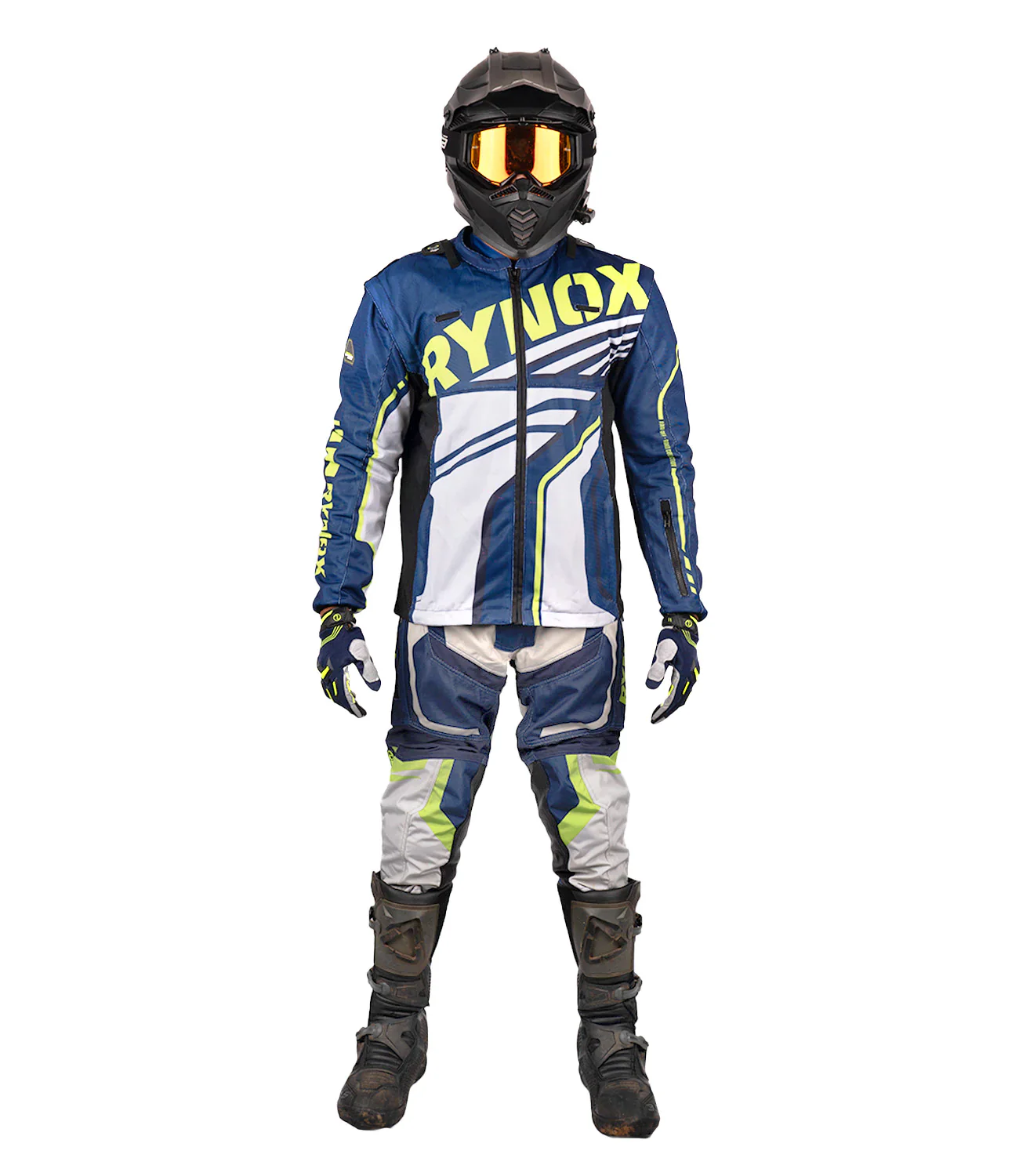 Rynox Dune Neo Trail Offroad/Riding Jacket - Blue Hi-Viz Green - Image 3