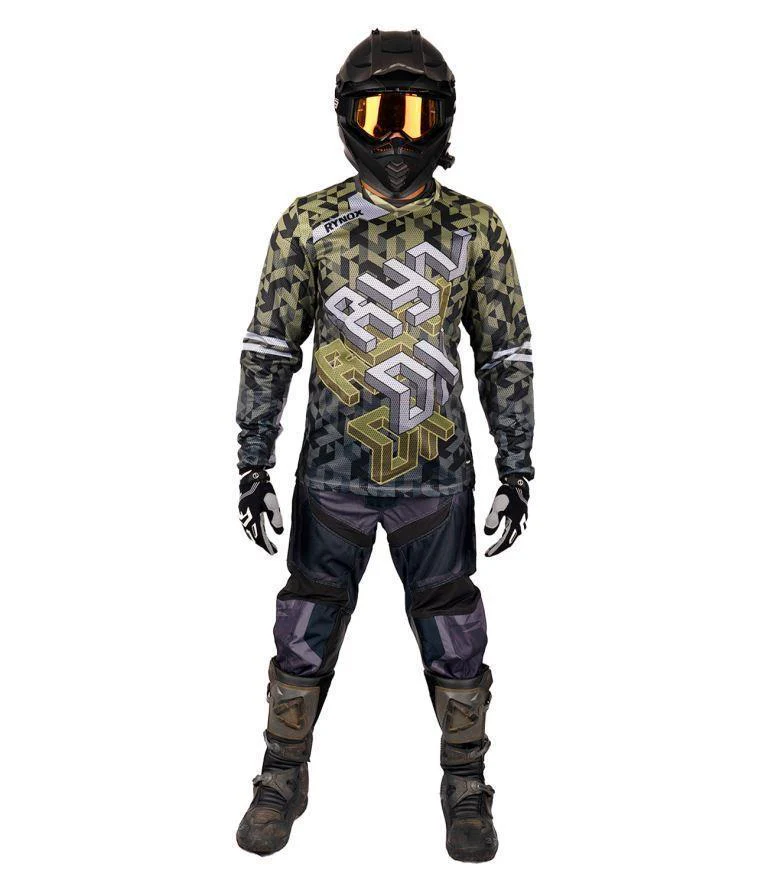 Rynox Fusion Neo Offroad Jersey - Camo Green - Image 3