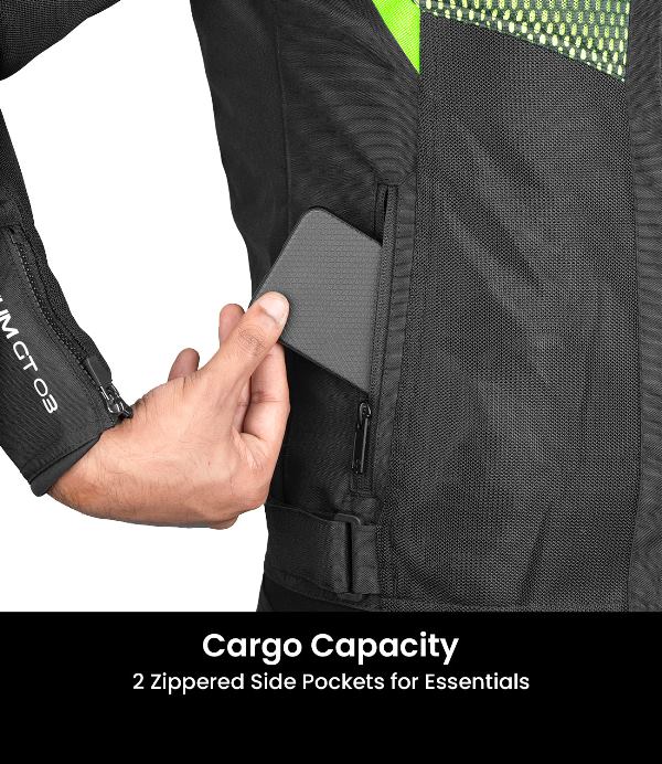 Rynox Helium GT 3 Jacket-Black Hi-viz Green - Image 11