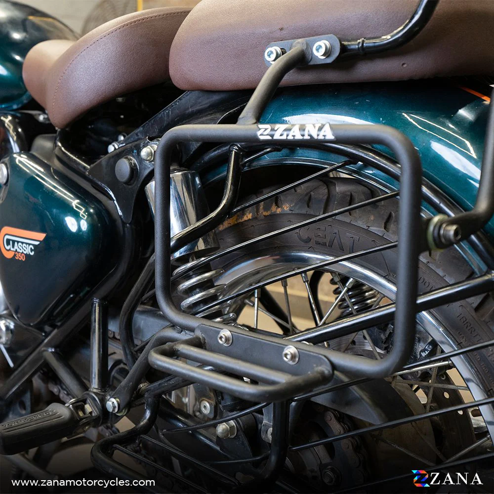 Saddle Stays with Exhaust Shield Texture Matt Black for RE Classic 350 Reborn-ZANA - ZI-8349 - Image 3
