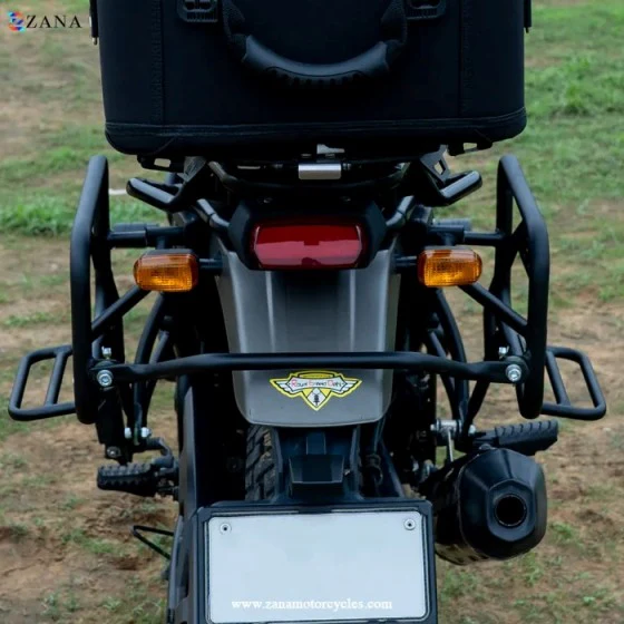 Saddle Stays with Exhaust Sheild with Jerry Can Mounting Texture Matt Black for Scram 411(2022) - ZI-8133 V2 - Image 4