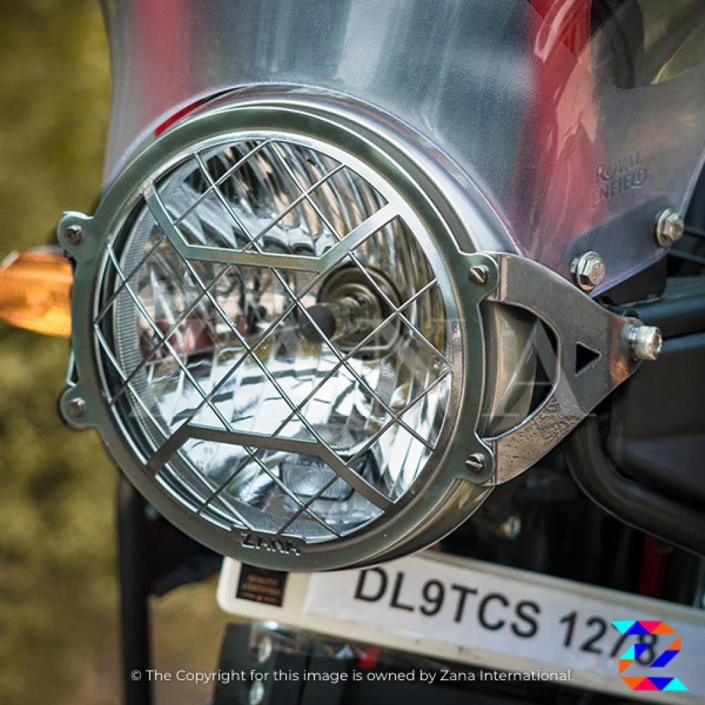 Silver Head Light Grill Type-2 for Himalayan (2016-2020) &amp; Himalayan BS6 (2021) by ZANA-ZI-8140