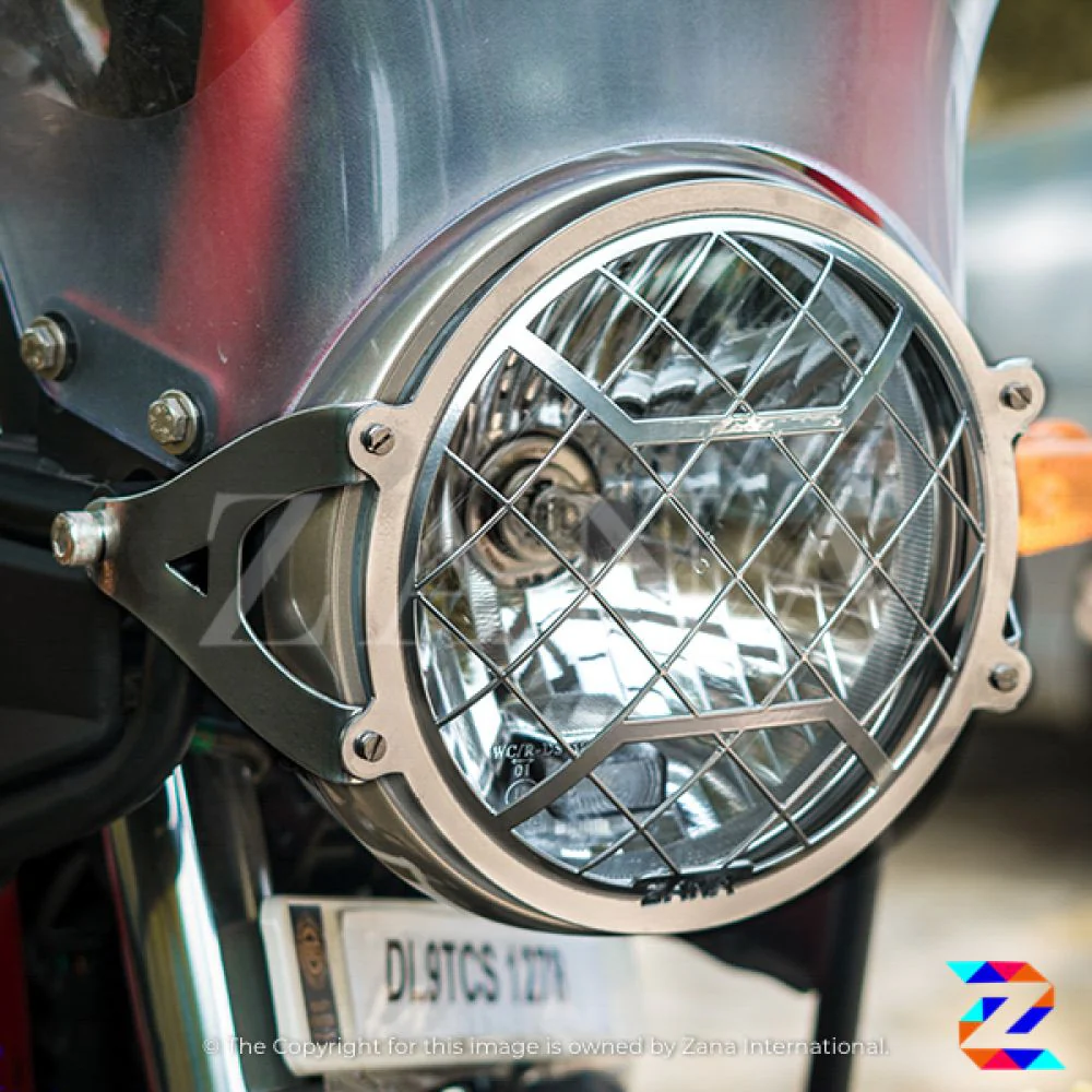Silver Head Light Grill Type-2 for Himalayan (2016-2020) &amp; Himalayan BS6 (2021) by ZANA-ZI-8140 - Image 2