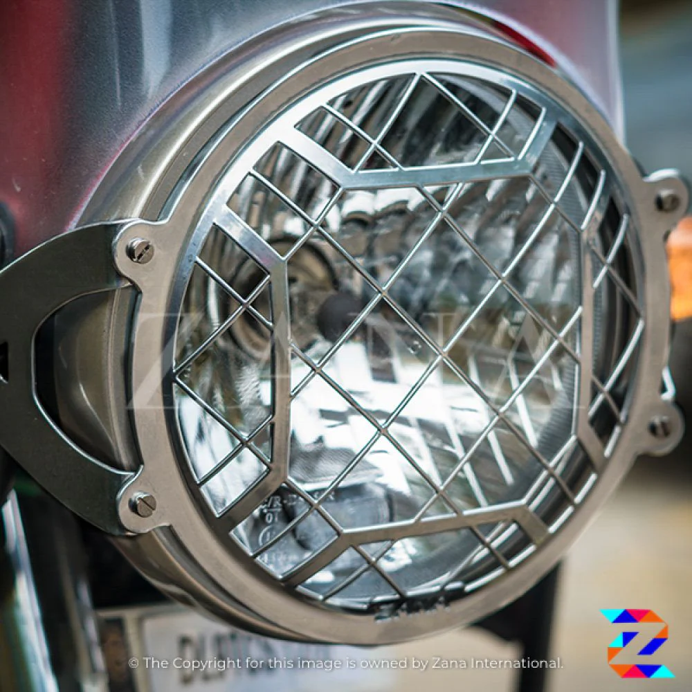 Silver Head Light Grill Type-4 for Himalayan (2016-2020) &amp; Himalayan BS6 (2021) by ZANA-ZI-8141 - Image 2