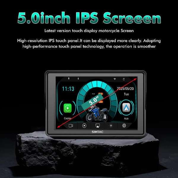 Simtac Motorcycle 5 Navigation System With Camera DVR - M4D - Image 7