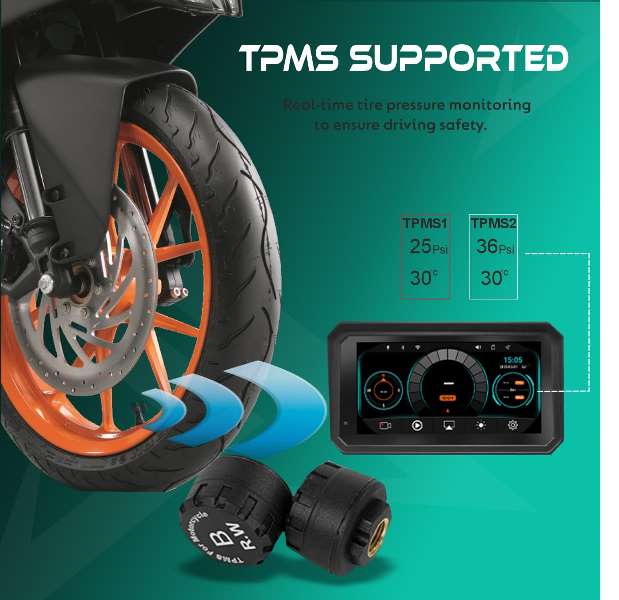 Simtac Detachable Motorcycle Navigation Screen 6.0 Inch IPS Screen (M8DT) - Image 7