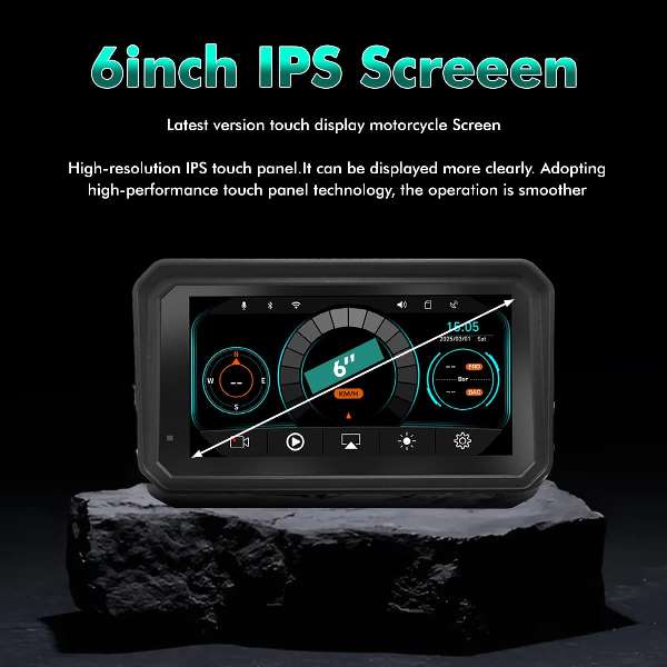 Simtac Detachable Motorcycle Navigation Screen 6.0 Inch IPS Screen (M8DT) - Image 8