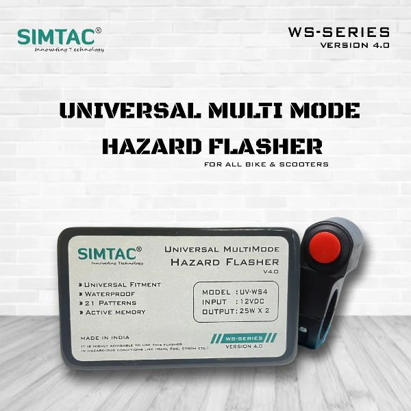 Simtac-Universal Multi Mode Hazard Flasher/ Indicator Blinker With Control Switch (UV-WS4)