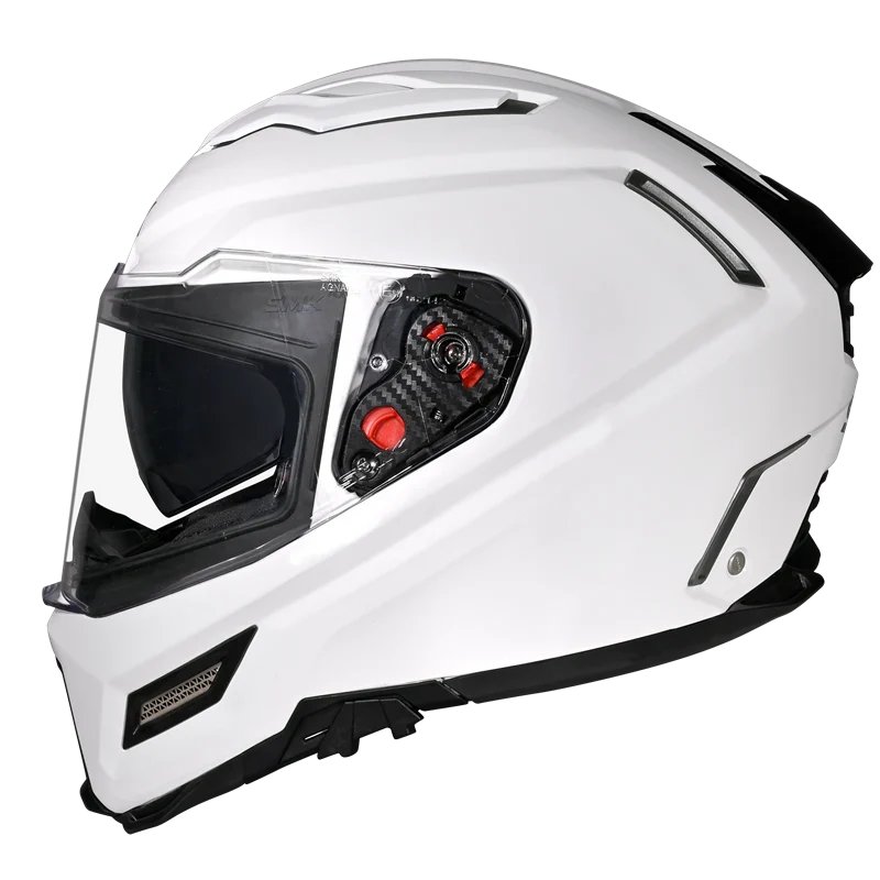 SMK-Agnar Solid Full Face Helmet-White GL 100 - Image 4