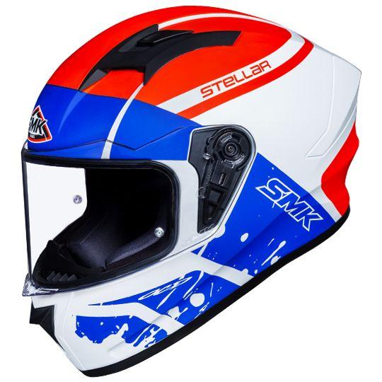 SMK Stellar Squad Matt White & Blue Helmet - MA153