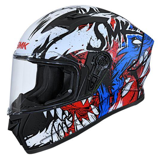 SMK Stellar Werewolf Matt White & Black Helmet - MA213