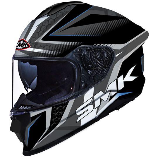 SMK Titan Slick Glossy Black & Grey Helmet- GL265