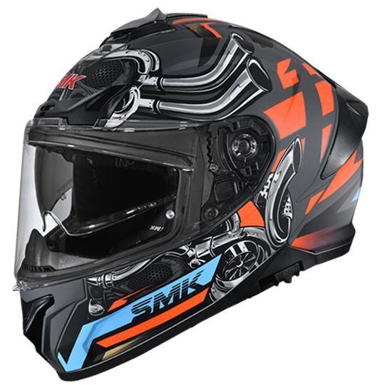 SMK Typhoon Motorhead Matt Helmet - MA676 (Without D Ring)