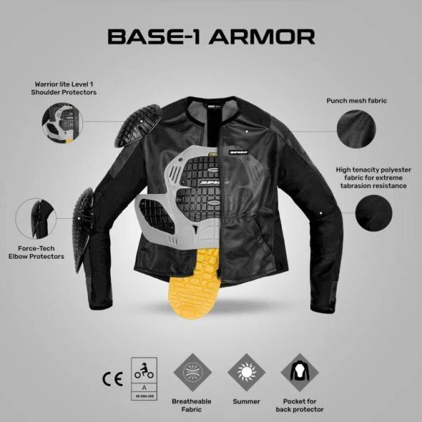 Spidi Base-1 Armor Jacket - Black - Image 2