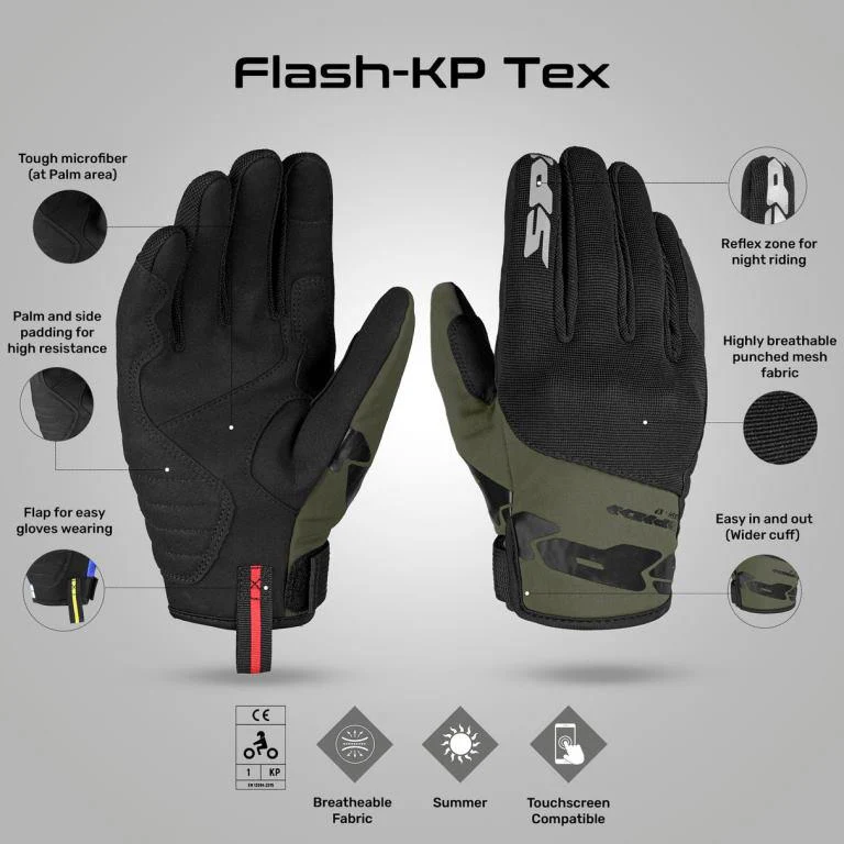 Spidi Flash-KP Gloves - Militar - Image 3
