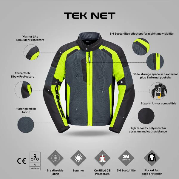 Spidi Tek Net Jacket - Black Yellow - Image 3