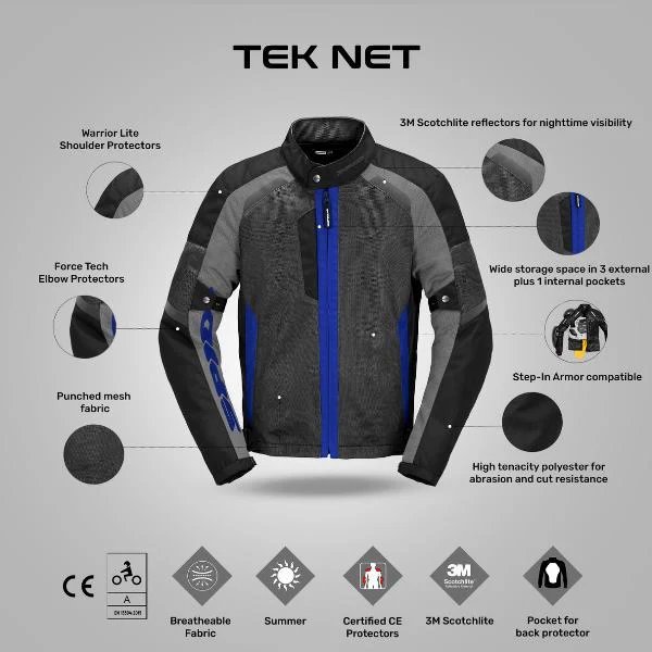 Spidi Tek Net Jacket - Blue - Image 3