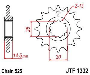 Sprockets Front (1332 - 15t) - JT - JTF1332.15 - Image 3