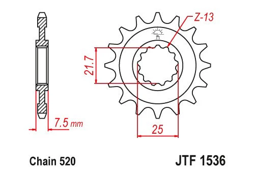 Sprockets Front (1536-15) - JT - JTF1536.15 - Image 2