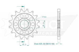 Sprockets Front (29010-16T) - Esjot (Sports) - 50-29010-16S - Image 2