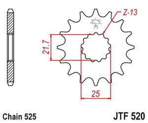 Sprockets Front (520 - 15) Rubber - JT - JTF520.15RB - Image 2