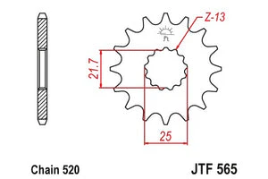 Sprockets Front (565 - 14t) - JT - JTF565.14 - Image 3