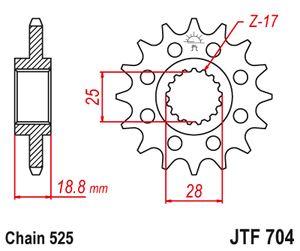 Sprockets Front (704 - 17t) - JT - JTF704.17 - Image 3