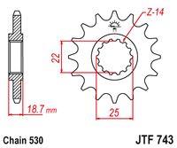 Sprockets Front (743 - 15t) - JT - JTF743.15 - Image 2