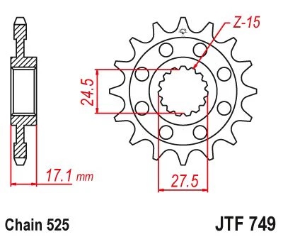 Sprockets Front (749 - 16t) - JT - JTF749.16 - Image 2