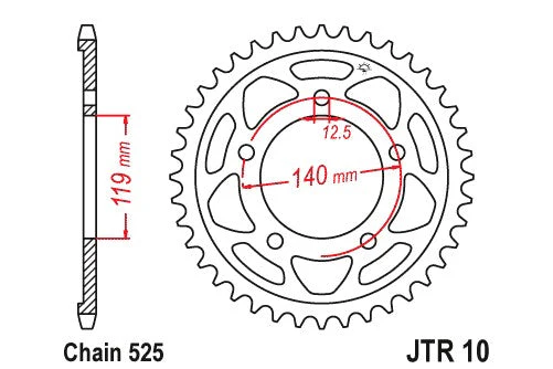 Sprockets Rear (10 - 44t) - JT - JTR10.44 - Image 3