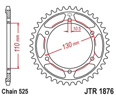Sprockets Rear (1876 - 43t) - JT - JTR1876.43 - Image 3