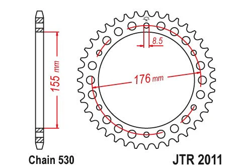 Sprockets Rear (2011 - 43t) - JT - JTR2011.43 - Image 2