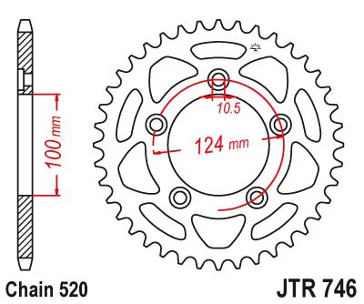 Sprockets Rear (746 - 46t) - JT - JTR746.46 - Image 2