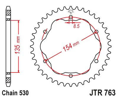 Sprockets Rear (763 - 40t) - JT - JTR763.40 - Image 2