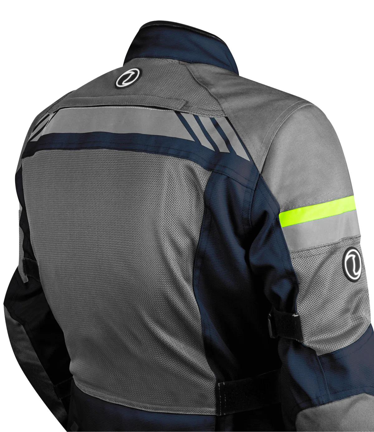 Rynox Stealth Air Pro Riding Jacket - Navy Blue Hi Viz Green - Image 3