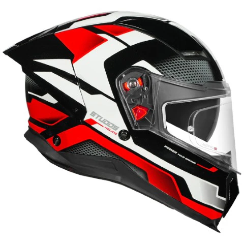 STUDDS Helios Asphalt Helmet - Gloss Black Red - Image 2