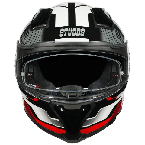 STUDDS Helios Asphalt Helmet - Gloss Black Red - Image 3