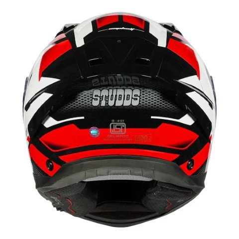 STUDDS Helios Asphalt Helmet - Gloss Black Red - Image 4