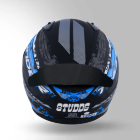 Studds Thunder D1 Decor Matt Black & Blue With Spoiler - Full Face Helmets - Image 5