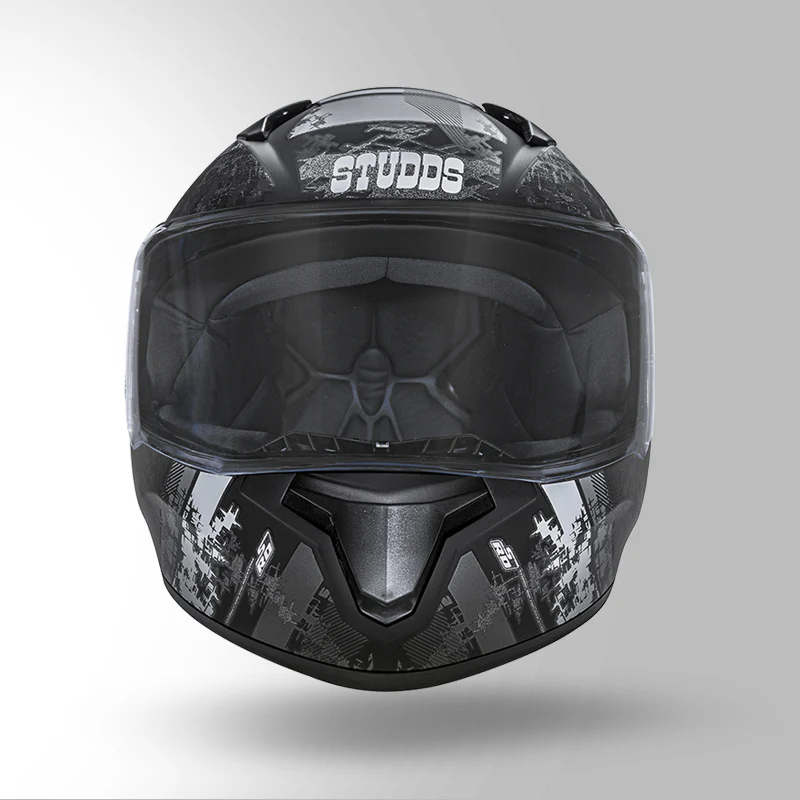 Studds Thunder D1 Decor Matt Black & Grey With Spoiler - Full Face Helmets - Image 3