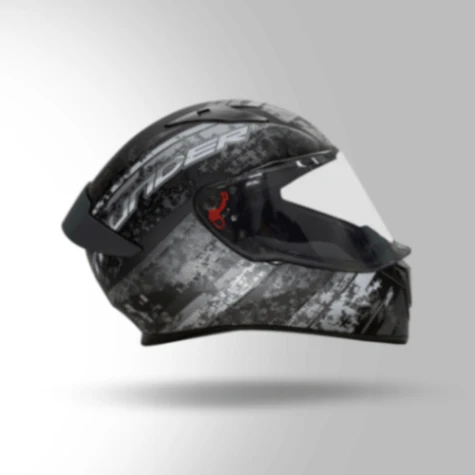 Studds Thunder D1 Decor Matt Black & Grey With Spoiler - Full Face Helmets - Image 4